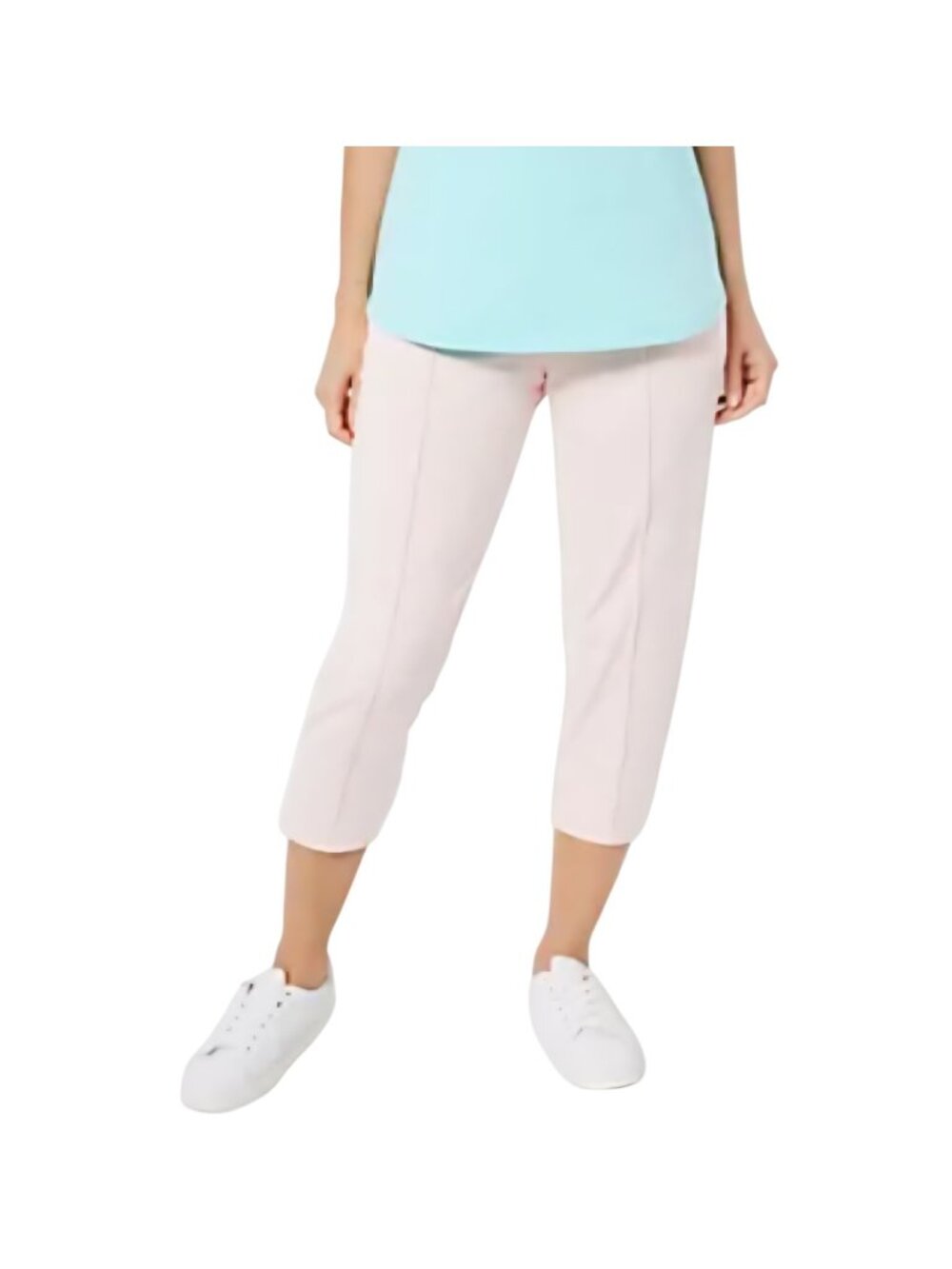 Denim & Co Petite Pants PXL Active French Terry Crop Pant Pink A475901 NWOT